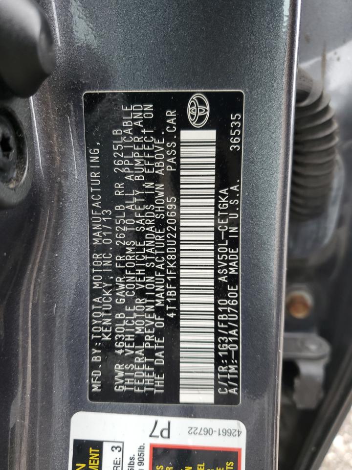 4T1BF1FK8DU220695 2013 Toyota Camry L