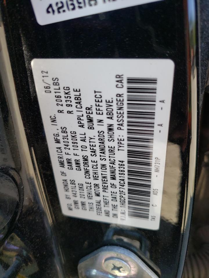 1HGCP2F74CA198364 2012 Honda Accord Ex