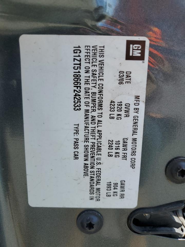 1G1ZT51866F242533 2006 Chevrolet Malibu Lt