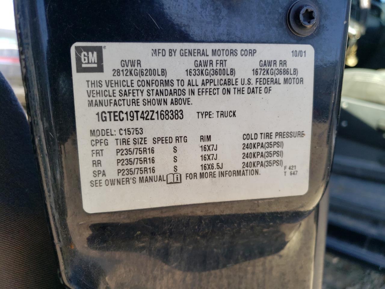 1GTEC19T42Z168383 2002 GMC New Sierra C1500