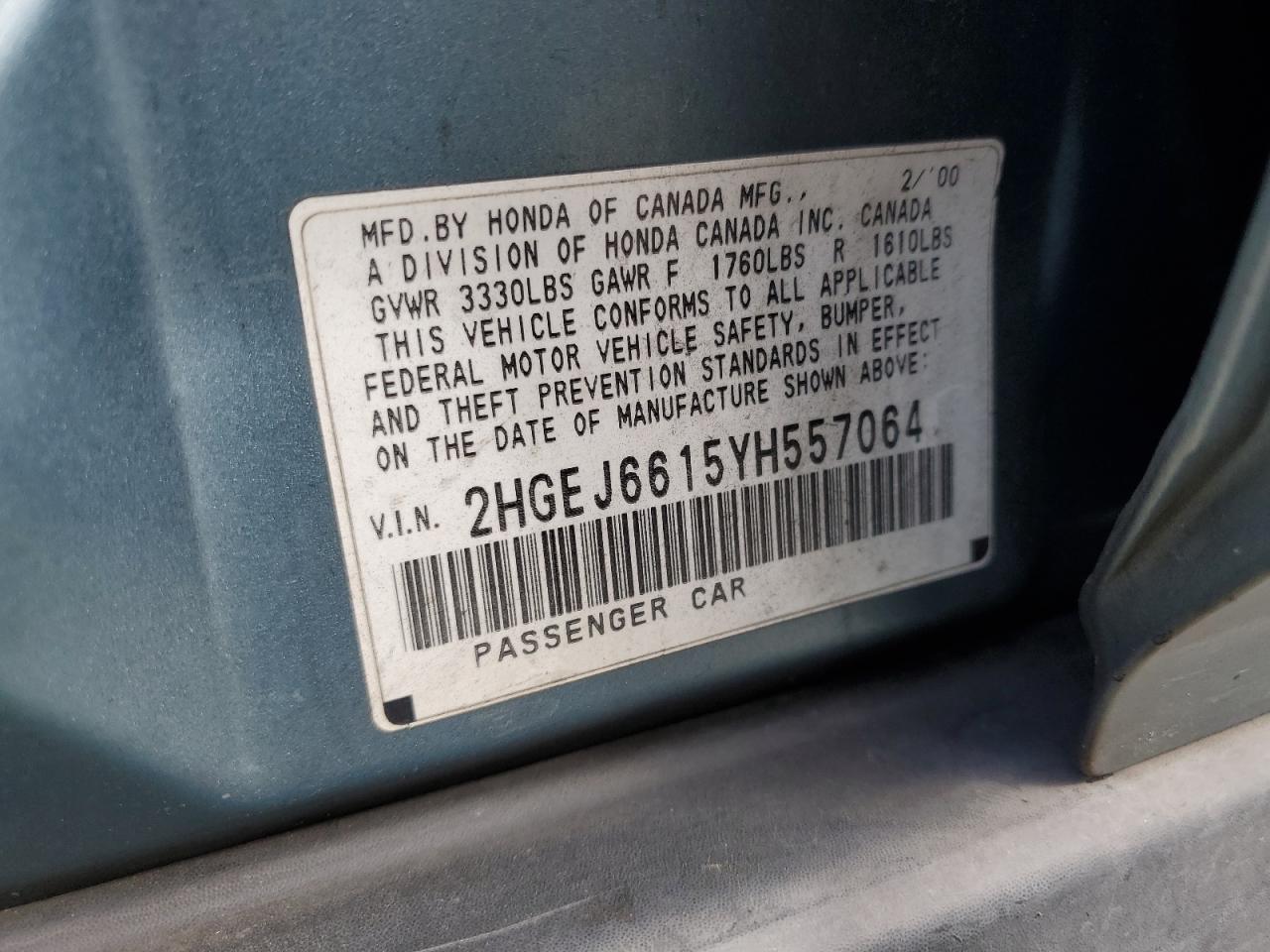 2HGEJ6615YH557064 2000 Honda Civic Base