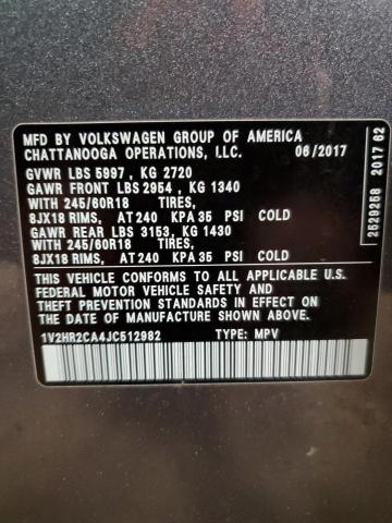 Lot #2477887039 2018 VOLKSWAGEN ATLAS salvage car