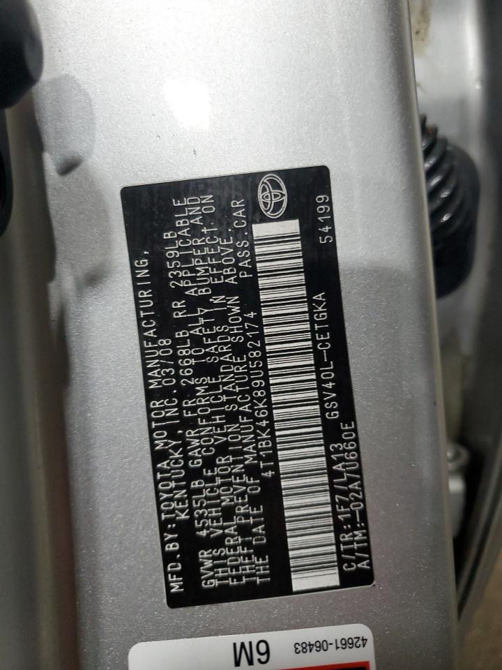 4T1BK46K89U582174 2009 Toyota Camry Se