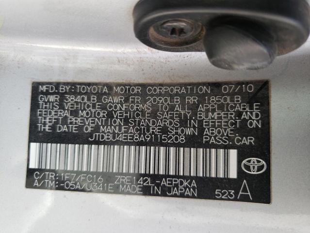 2010 Toyota Corolla Base VIN: JTDBU4EE8A9115208 Lot: 52443764