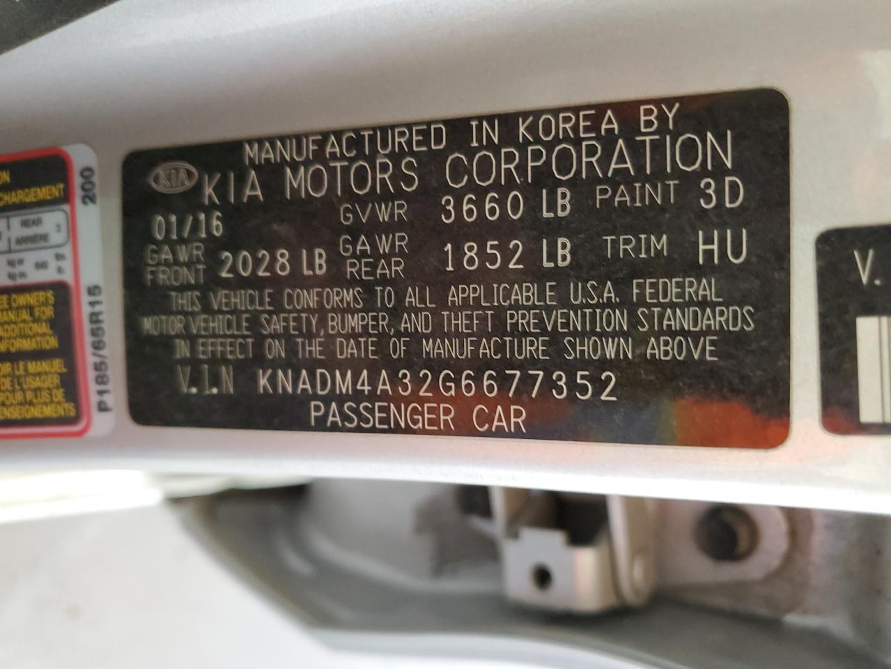 KNADM4A32G6677352 2016 Kia Rio Lx