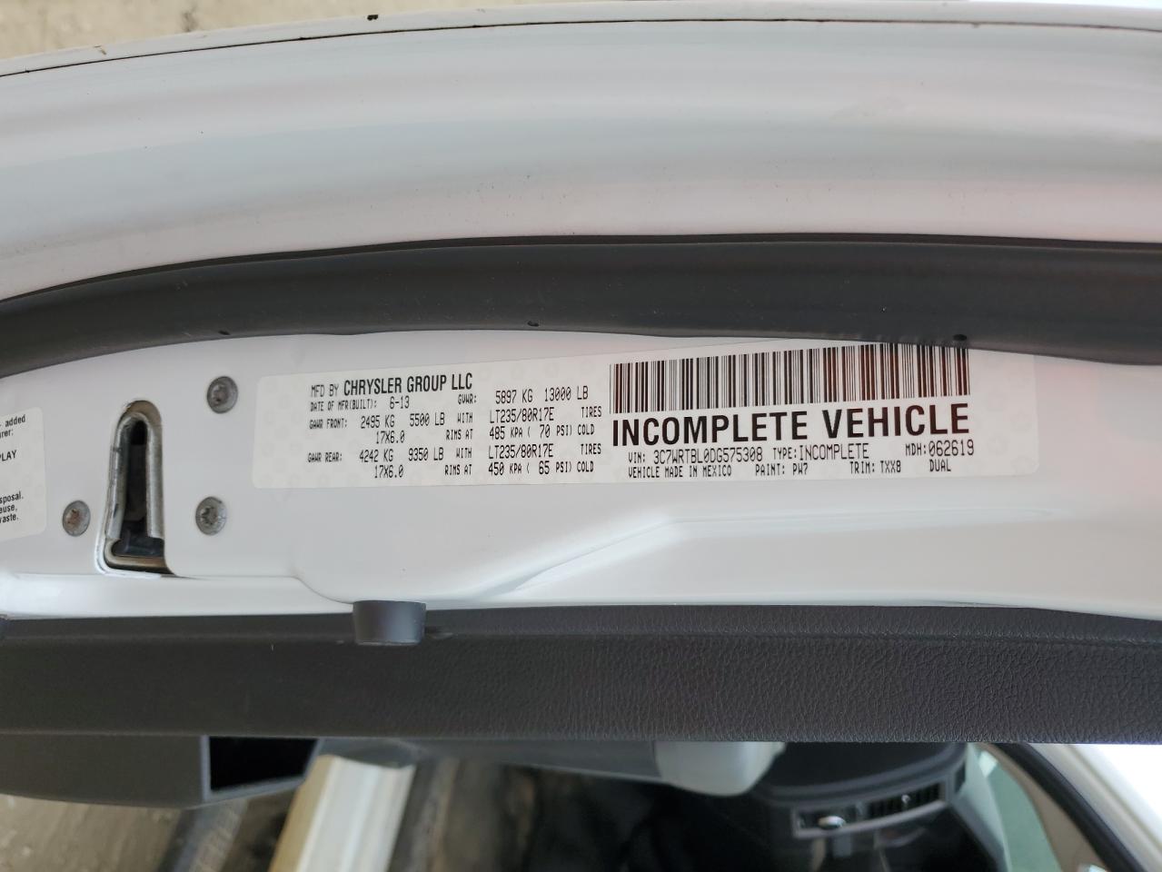 3C7WRTBL0DG575308 2013 Ram 3500