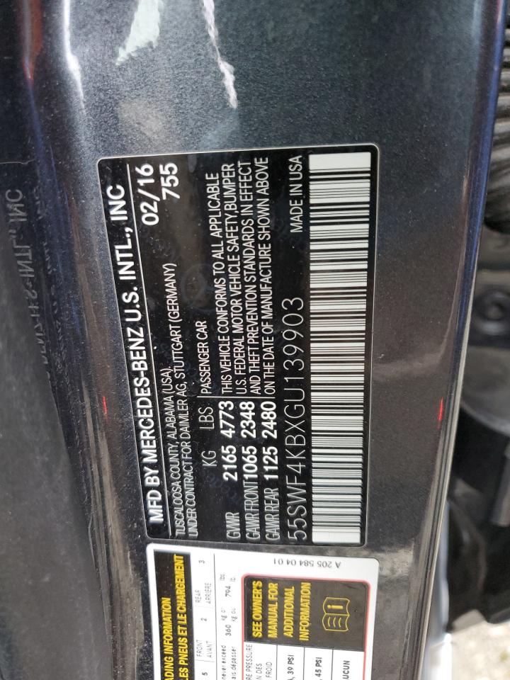 55SWF4KBXGU139903 2016 Mercedes-Benz C 300 4Matic