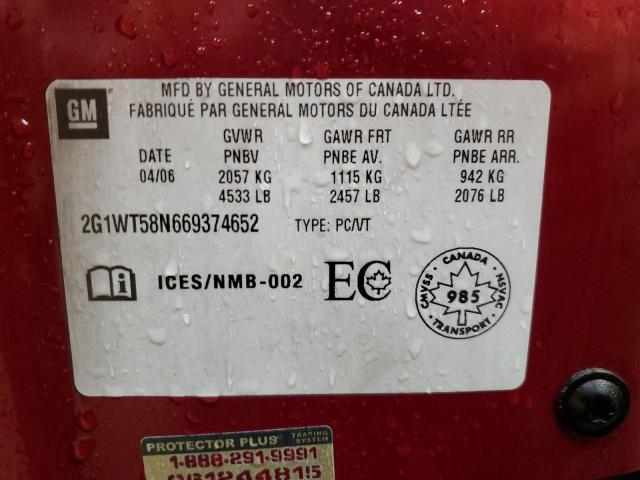 2006 Chevrolet Impala Lt VIN: 2G1WT58N669374652 Lot: 48085974