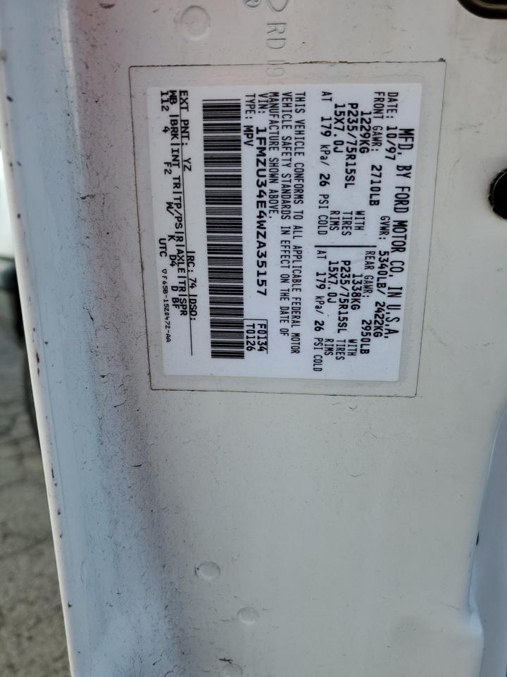 1FMZU34E4WZA35157 1998 Ford Explorer