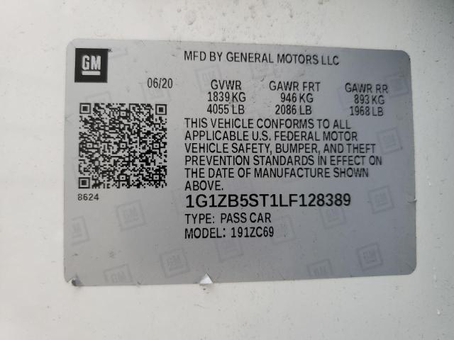 2020 Chevrolet Malibu Ls VIN: 1G1ZB5ST1LF128389 Lot: 49217494