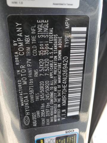 2022 HYUNDAI PALISADE KM8R7DHE4NU369420