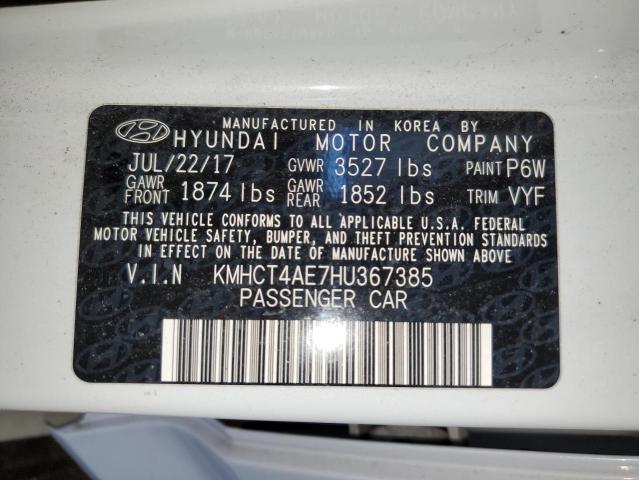 2017 Hyundai Accent Se VIN: KMHCT4AE7HU367385 Lot: 51393114