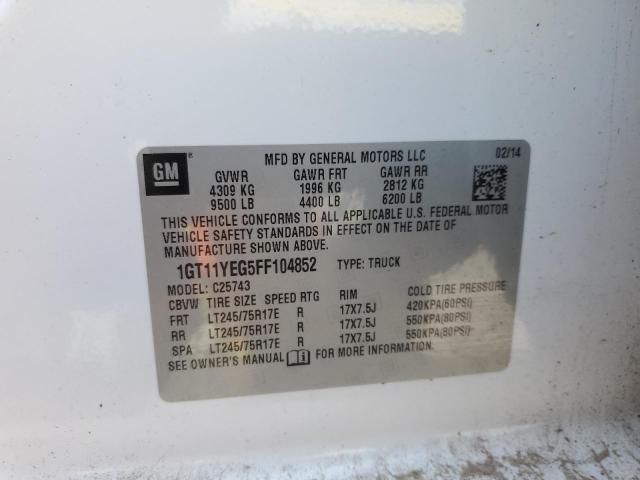 2015 GMC SIERRA C25 1GT11YEG5FF104852