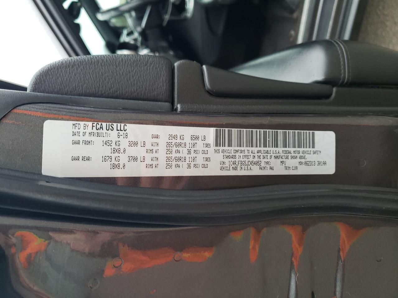 1C4RJFBG5JC454052 2018 Jeep Grand Cherokee Limited