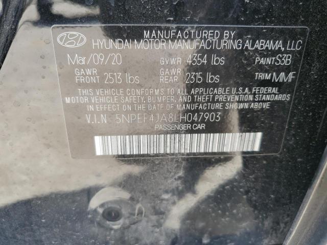 2020 Hyundai Sonata Sel VIN: 5NPEF4JA8LH047903 Lot: 51019954