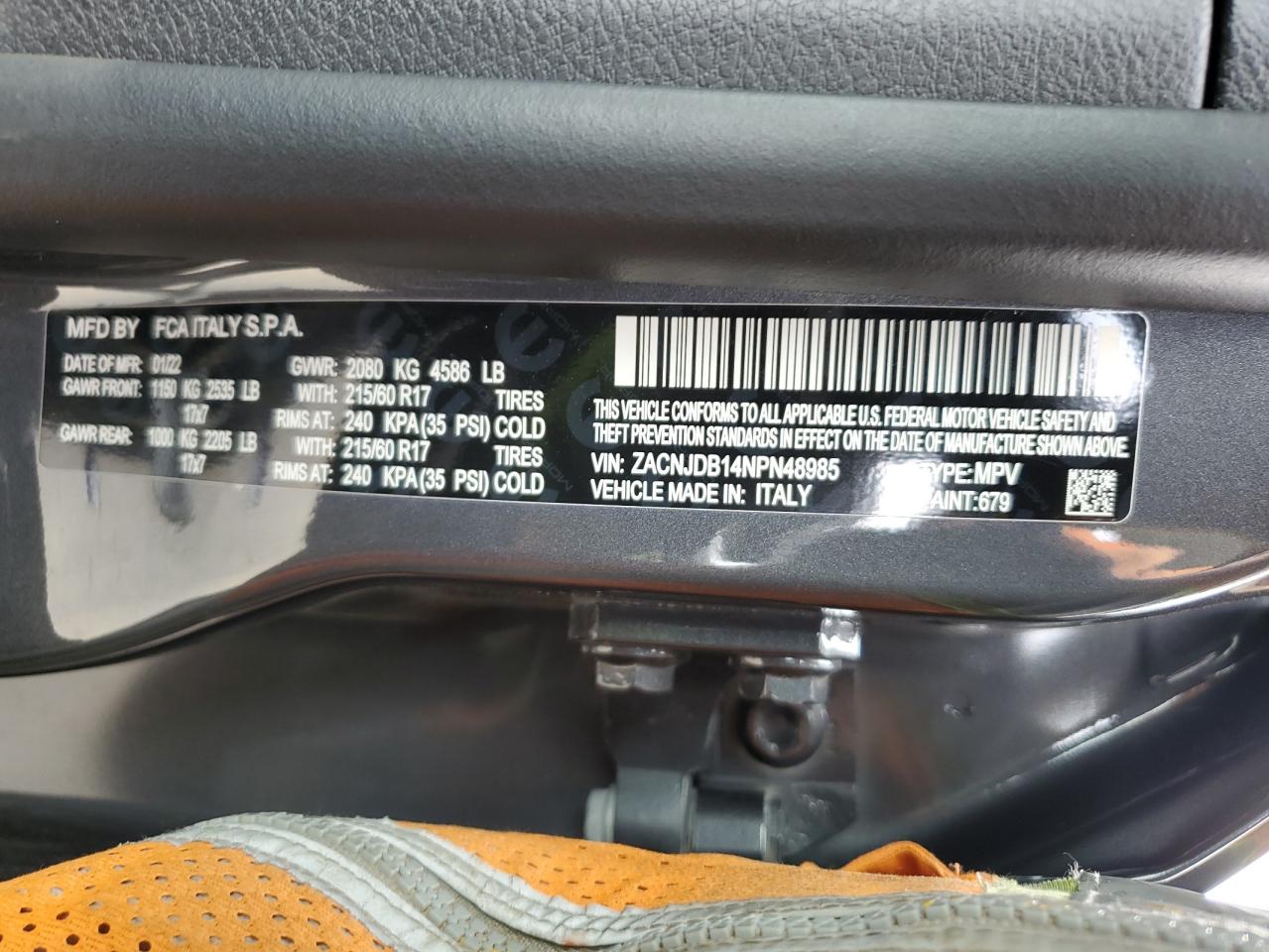 ZACNJDB14NPN48985 2022 Jeep Renegade Latitude