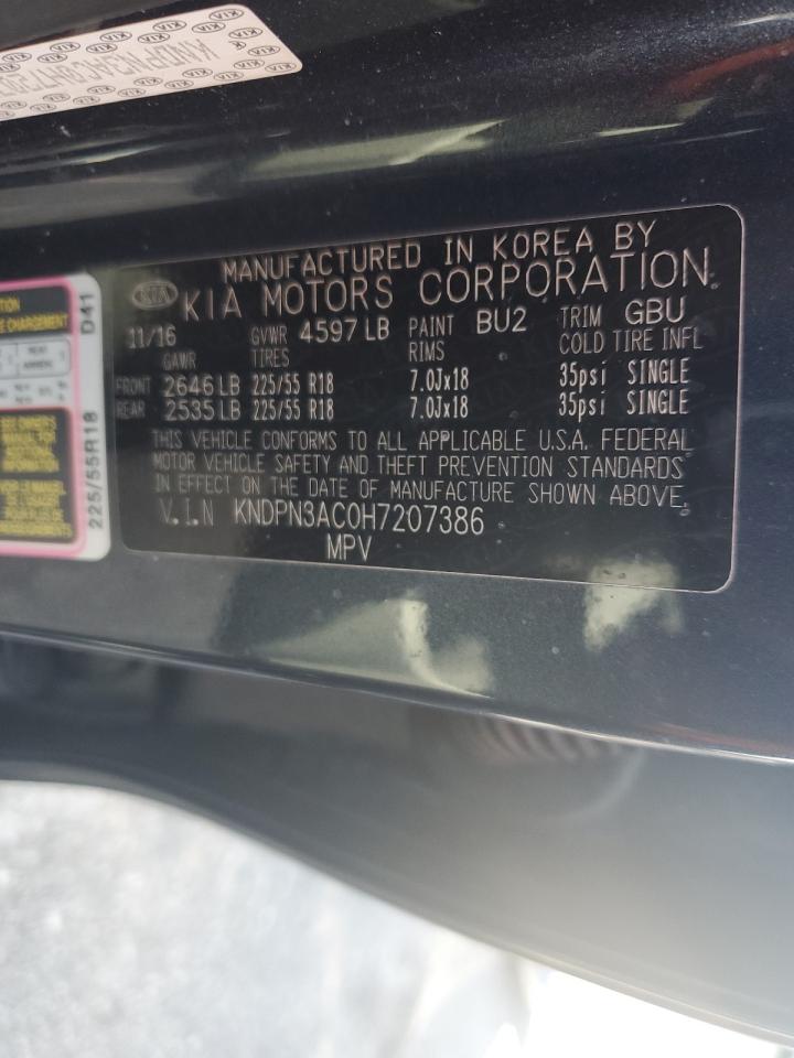 KNDPN3AC0H7207386 2017 Kia Sportage Ex