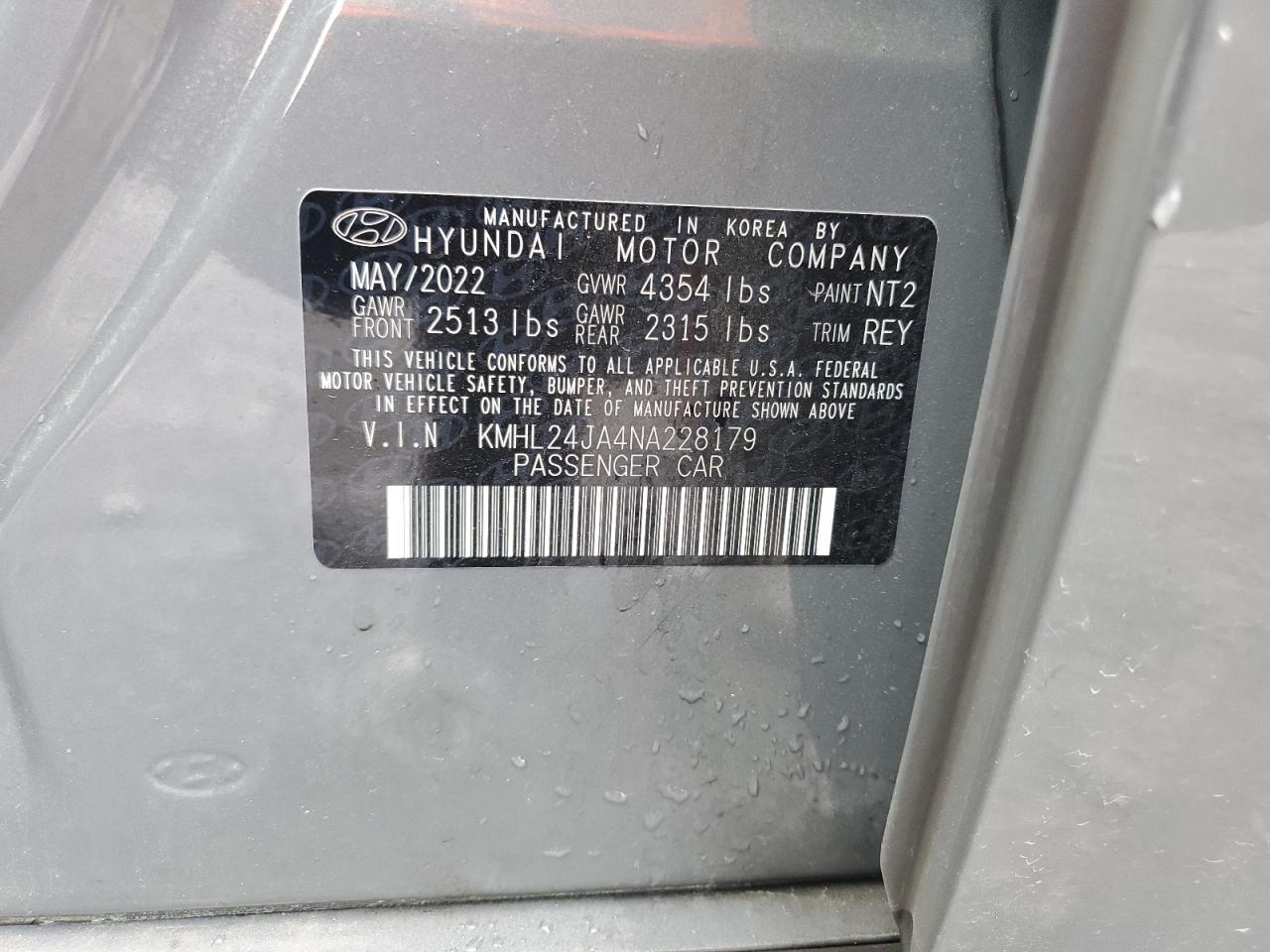 KMHL24JA4NA228179 2022 Hyundai Sonata Se