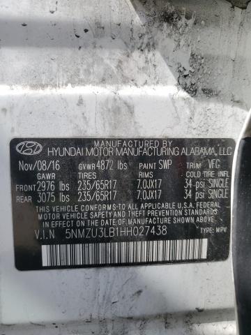 2017 Hyundai Santa Fe Sport VIN: 5NMZU3LB1HH027438 Lot: 49008654