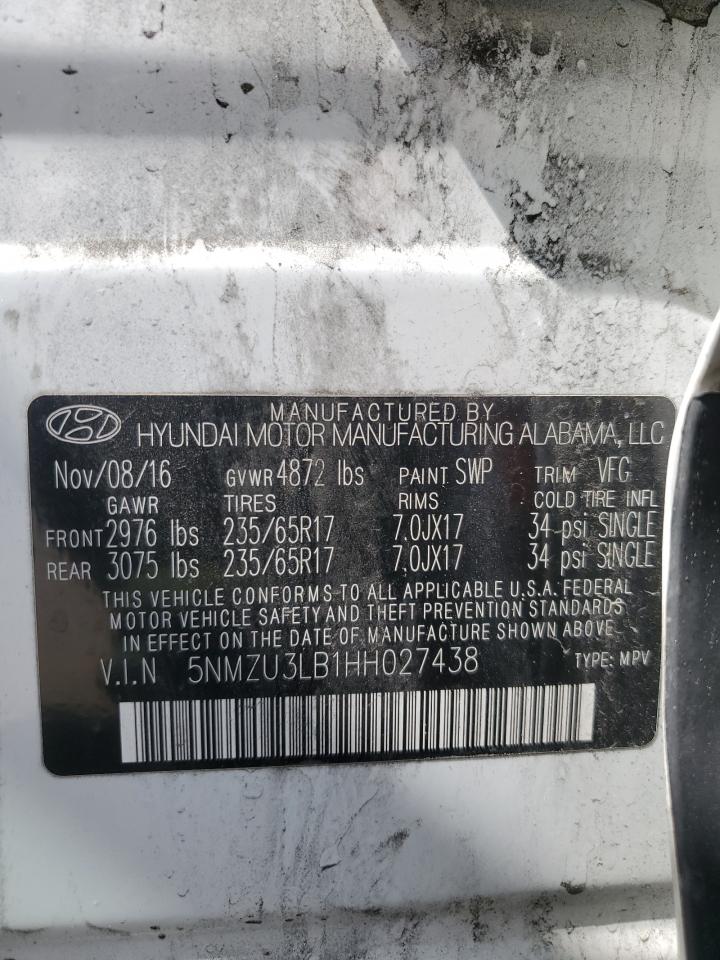 5NMZU3LB1HH027438 2017 Hyundai Santa Fe Sport