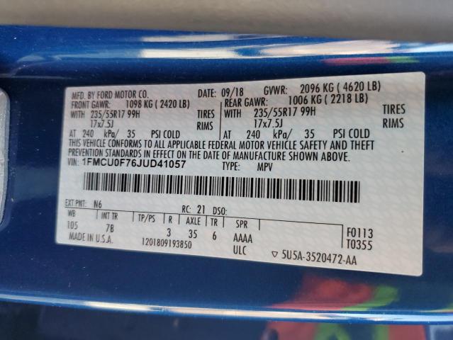 2018 FORD ESCAPE S - 1FMCU0F76JUD41057