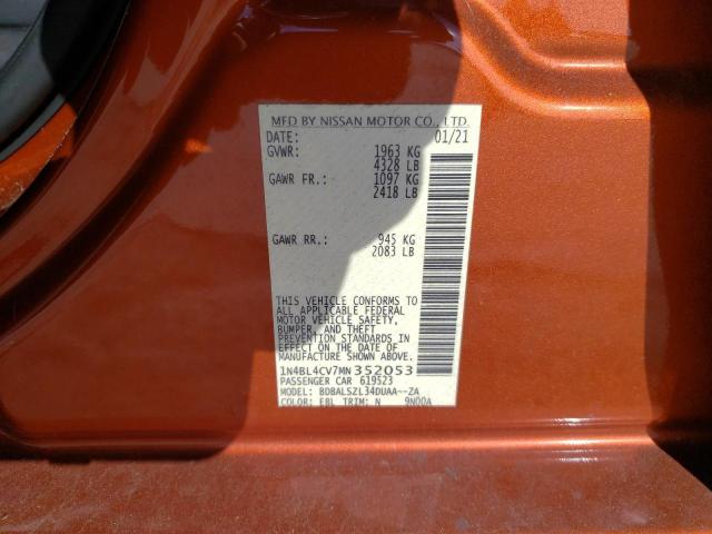 1N4BL4CV7MN352053 NISSAN ALTIMA 2021