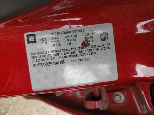 2016 BUICK VERANO CON 1G4PR5SK5G4147798