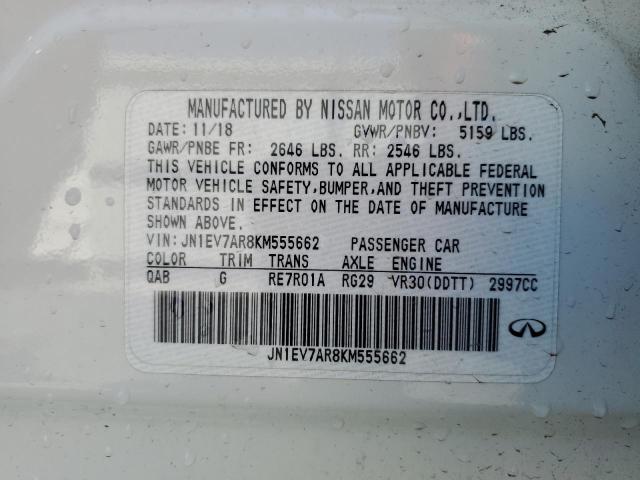 2019 Infiniti Q50 Luxe VIN: JN1EV7AR8KM555662 Lot: 52577754