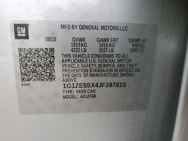 2018 CHEVROLET MALIBU PRE 1G1ZE5SX4JF287818