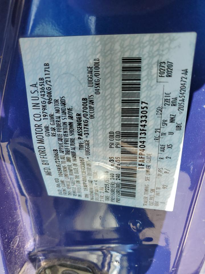 1FAFP40413F433057 2003 Ford Mustang