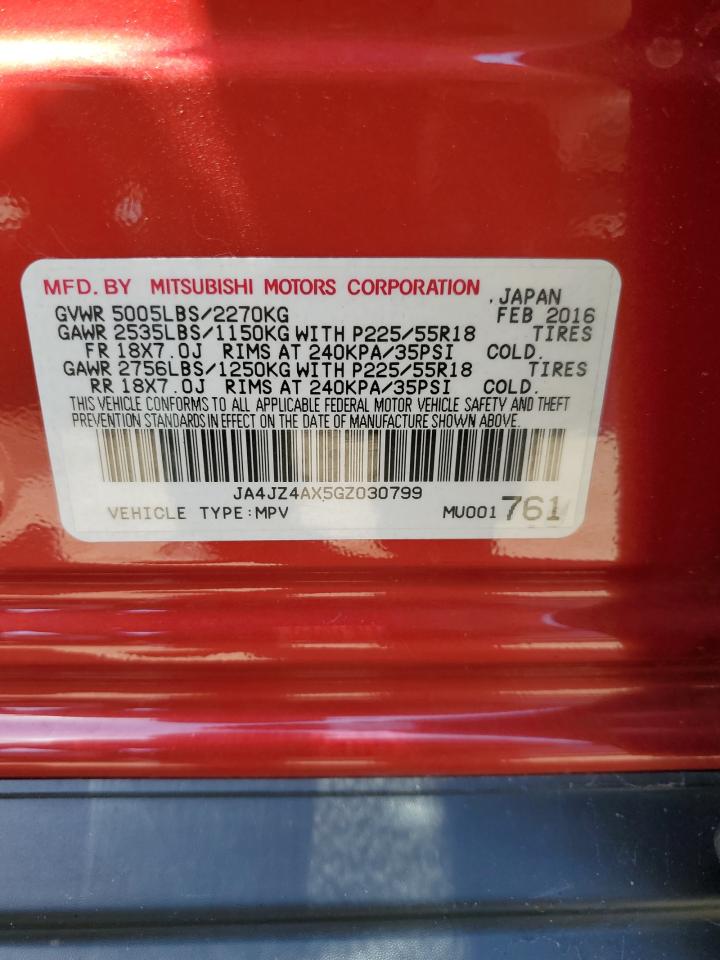 JA4JZ4AX5GZ030799 2016 Mitsubishi Outlander Gt
