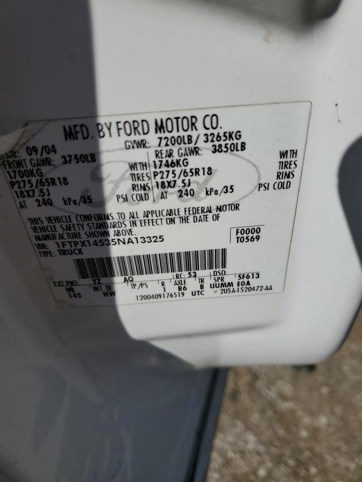 1FTPX14535NA13325 2005 Ford F150