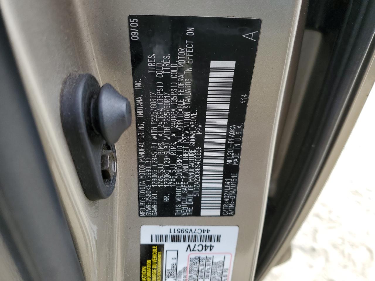 5TDZA22C86S400658 2006 Toyota Sienna Xle