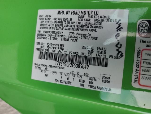 2014 Ford Mustang Gt VIN: 1ZVBP8CF2E5305042 Lot: 51578014