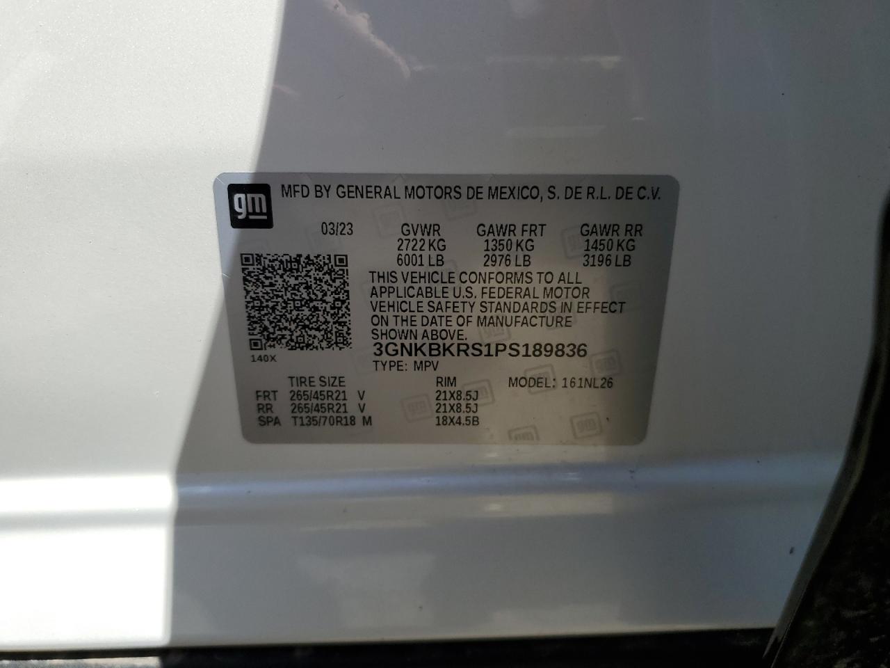 3GNKBKRS1PS189836 2023 Chevrolet Blazer Rs