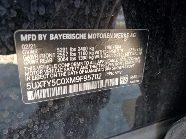 2021 BMW X3 xDrive30I VIN: 5UXTY5C0XM9F95702 Lot: 51800454