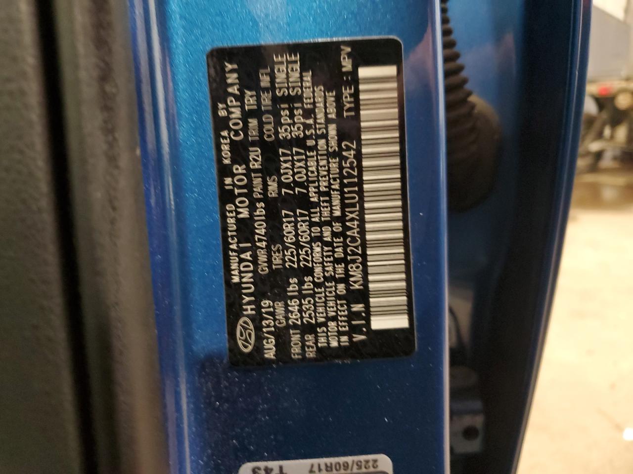 KM8J2CA4XLU112542 2020 Hyundai Tucson Se