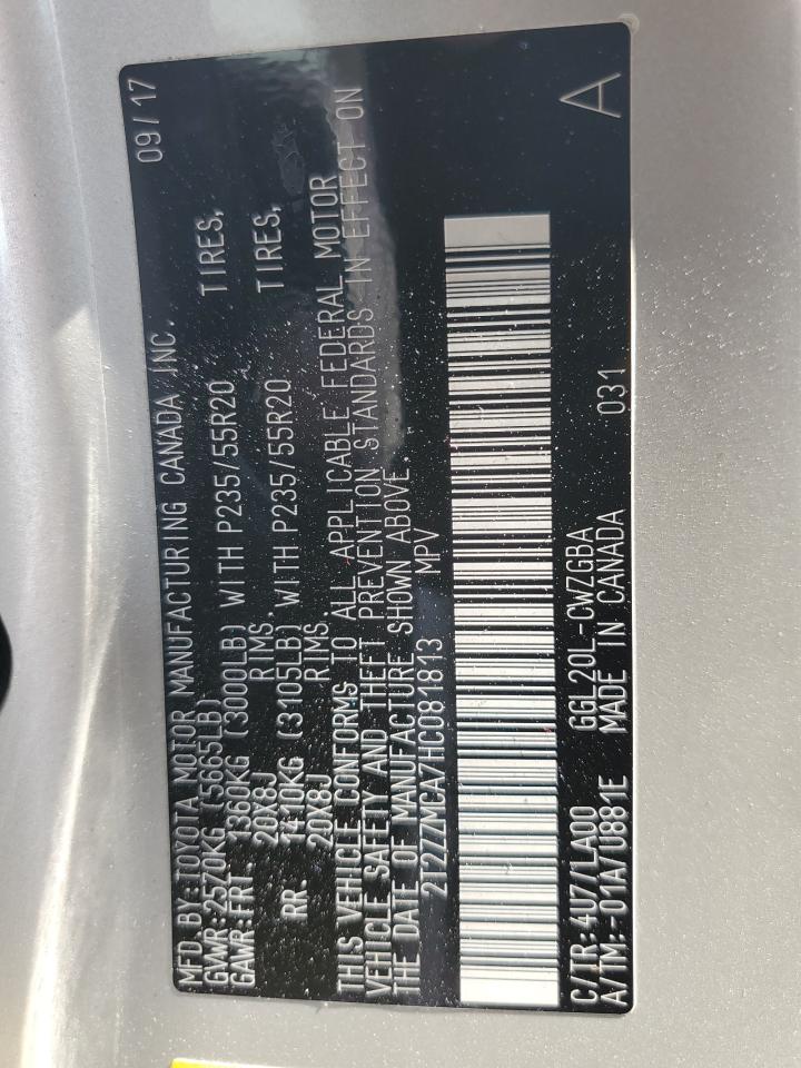 2T2ZZMCA7HC081813 2017 Lexus Rx 350 Base