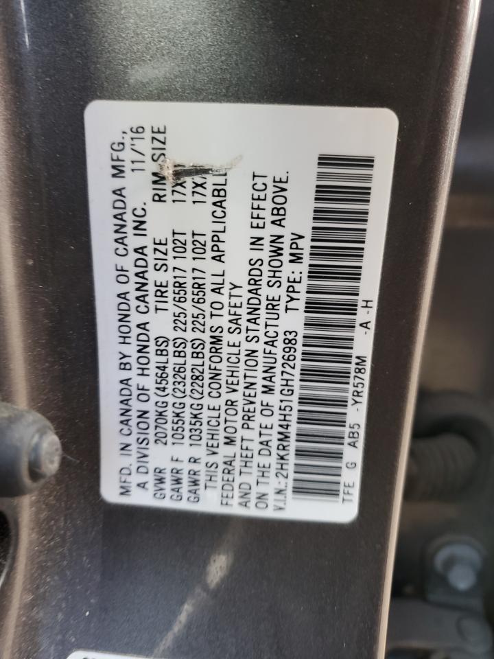 2HKRM4H51GH726983 2016 Honda Cr-V Ex