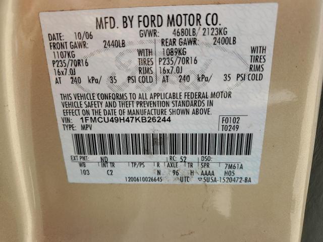 1FMCU49H47KB26244 | 2007 Ford escape hev