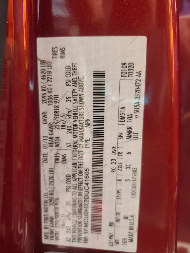 1FMCU0HX2DUC41605 2013 Ford Escape Sel