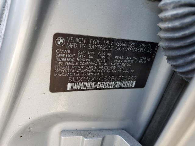 2011 BMW X3 xDrive35I VIN: 5UXWX7C59BL734982 Lot: 50838294