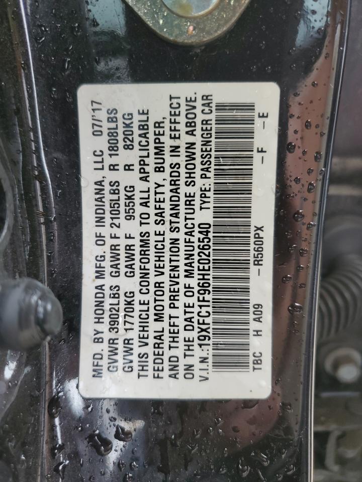 19XFC1F96HE026540 HONDA CIVIC 2017