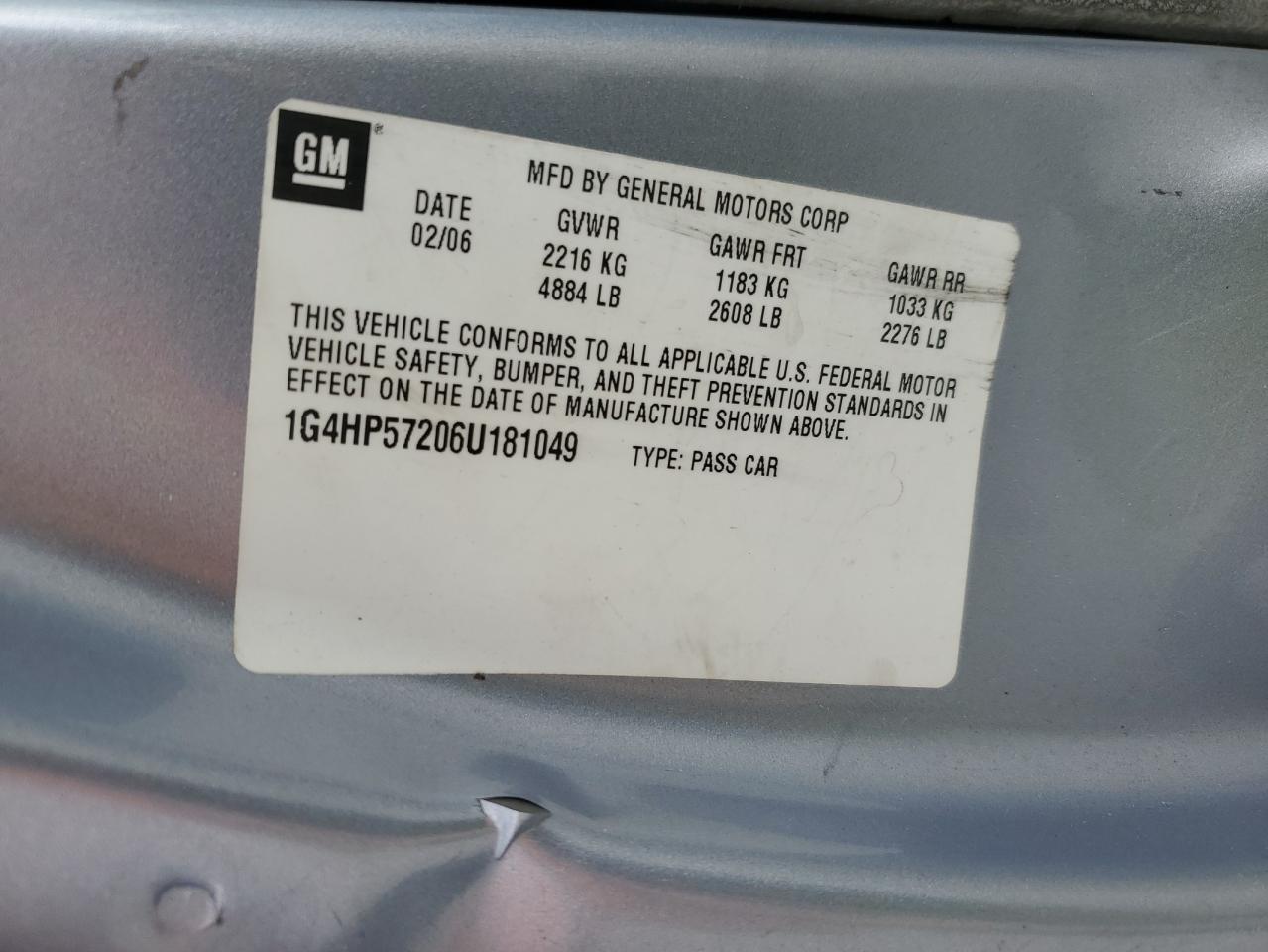 1G4HP57206U181049 2006 Buick Lucerne Cx