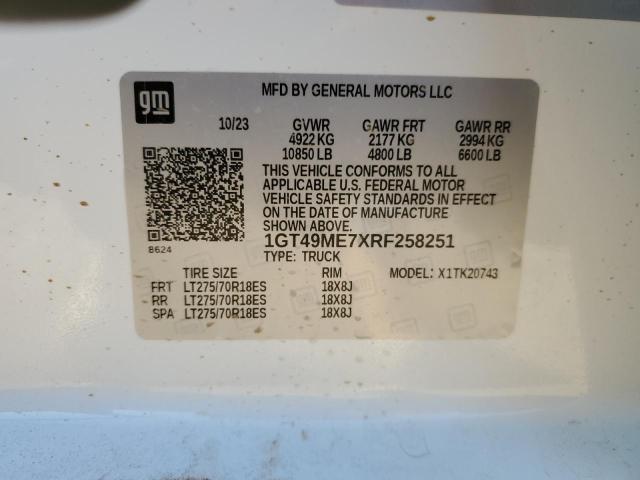 2024 GMC Sierra K2500 Sle VIN: 1GT49ME7XRF258251 Lot: 49404444