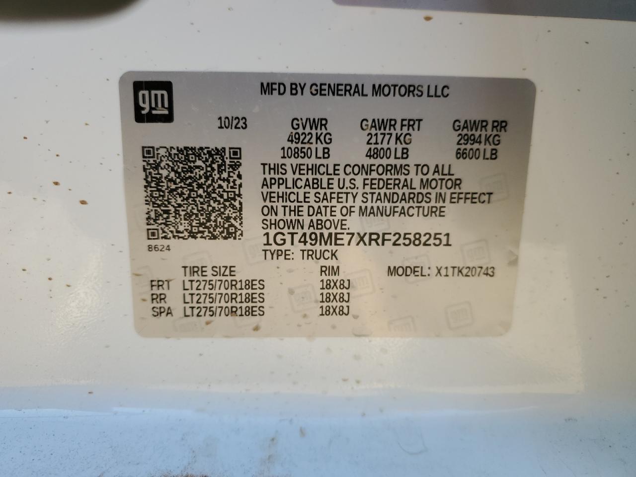 1GT49ME7XRF258251 2024 GMC Sierra K2500 Sle