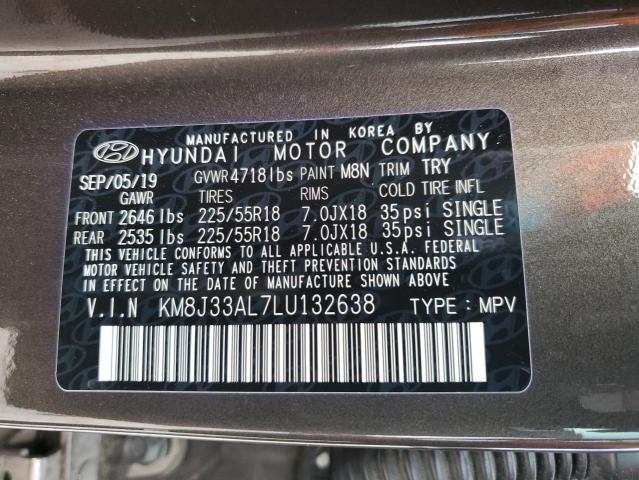 2020 Hyundai Tucson Limited VIN: KM8J33AL7LU132638 Lot: 51365494