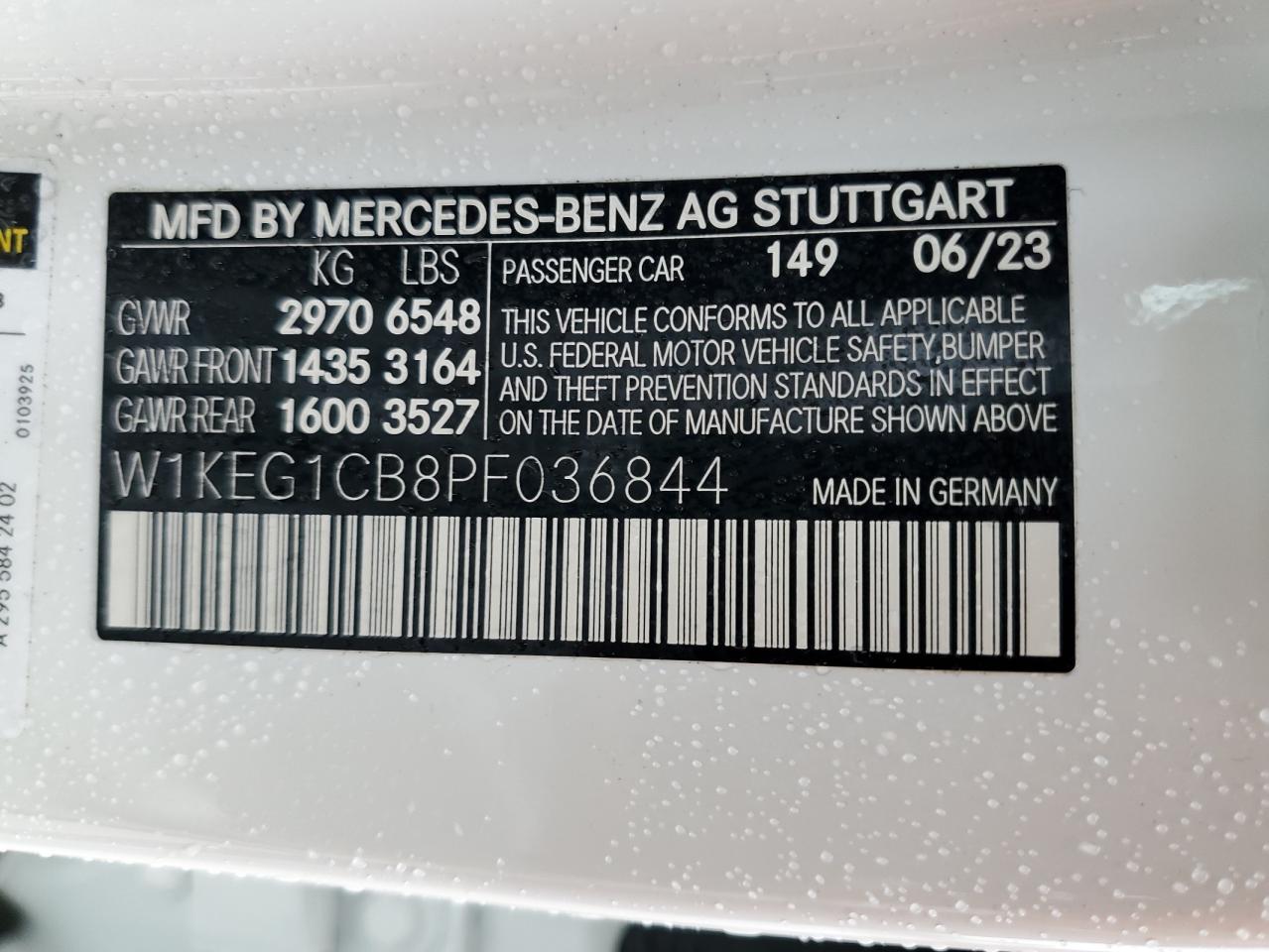 2023 Mercedes-Benz Eqe Sedan 350 4Matic vin: W1KEG1CB8PF036844