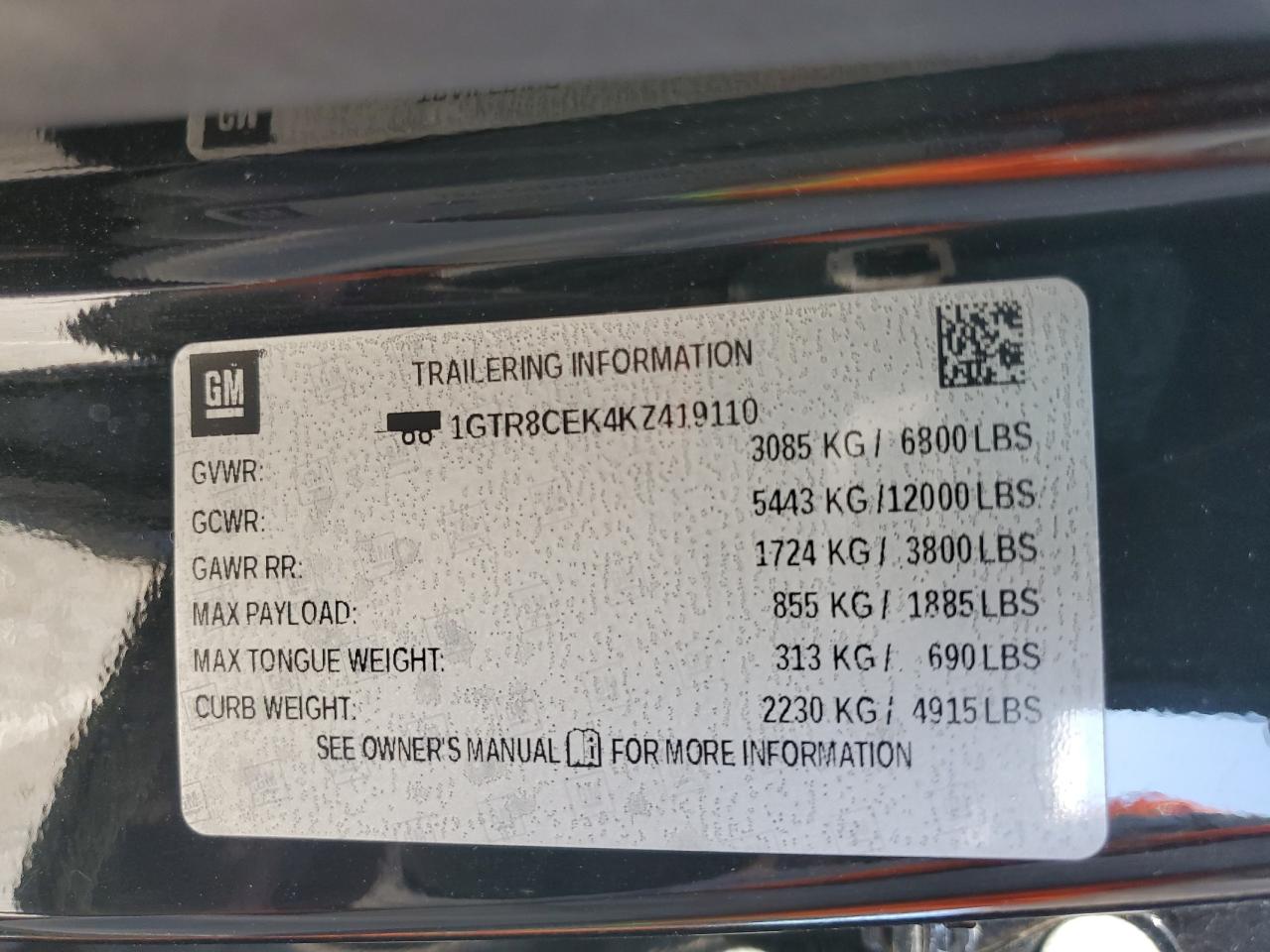 1GTR8CEK4KZ419110 2019 GMC Sierra C1500 Elevation