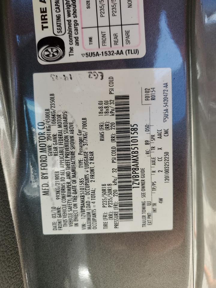 1ZVBP8AMXB5101585 2011 Ford Mustang